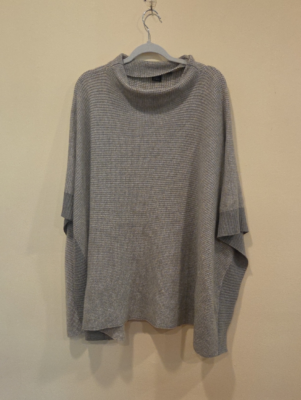 Women's Gray Knit Poncho Sweater